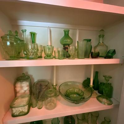 UBC1454 Lot of Green Depression Glass