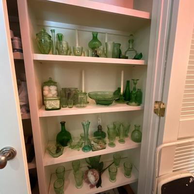 UBC1454 Lot of Green Depression Glass