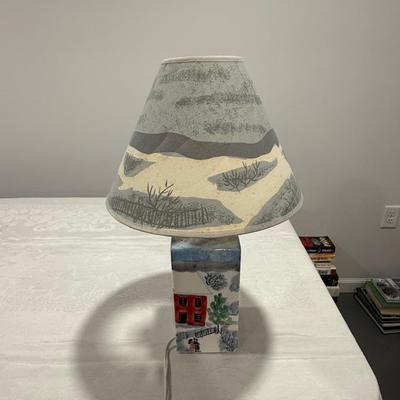 Winter painted lamp