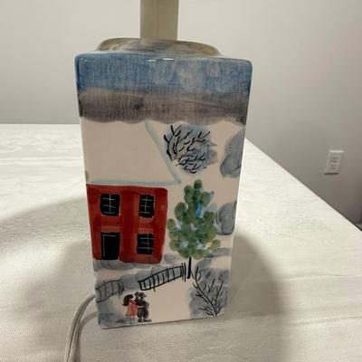 Winter painted lamp