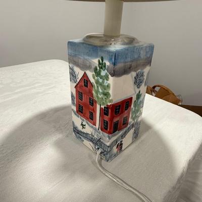 Winter painted lamp