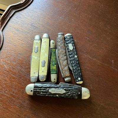 UBC1487 Lot of Six Vintage Pocket Knives