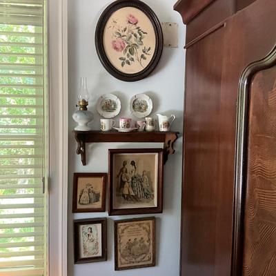 UBC1491 Wall Shelf with Framed Pictures & Child Dishes