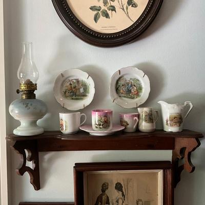 UBC1491 Wall Shelf with Framed Pictures & Child Dishes