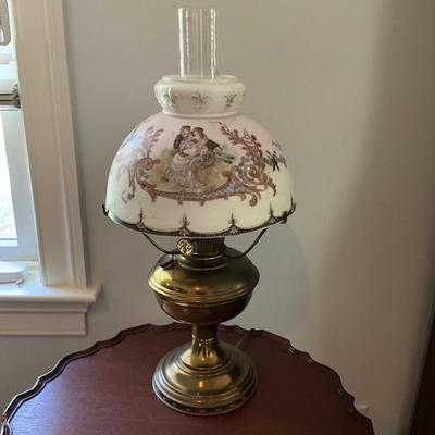 UBC1492 Antique HP. Sweethearts Oil Lamp