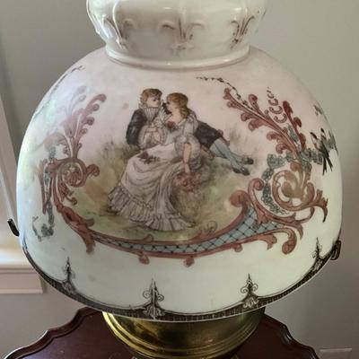 UBC1492 Antique HP. Sweethearts Oil Lamp