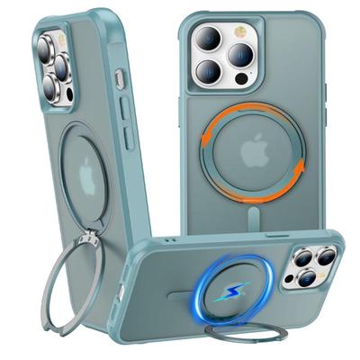 iPhone 13 Pro Case w/360° Rotatable Stand Compatible w/Magnetic [Military Grade Drop Tested Ring Translucent Slim Hard Back Soft Edge,...