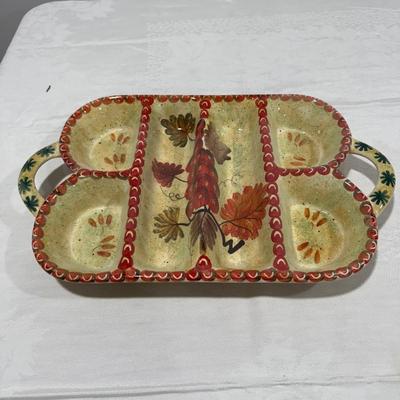 Festive and pretty painted, divided tray
