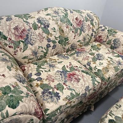 Sealy floral loveseat and ottoman