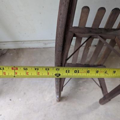 Primitive Wooden & Metal Sleigh (G)