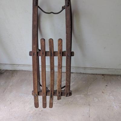 Primitive Wooden & Metal Sleigh (G)