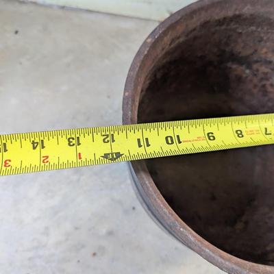Antique Cast Iron Footed Bean Pot Cauldron 11 1/2" (G)