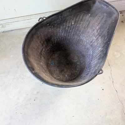 Vintage Antique Coal Scuttle Steel Bucket (G)