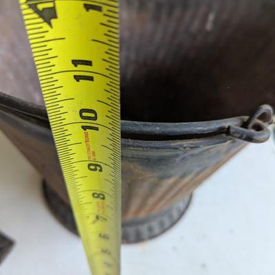 Vintage Antique Coal Scuttle Steel Bucket (G)