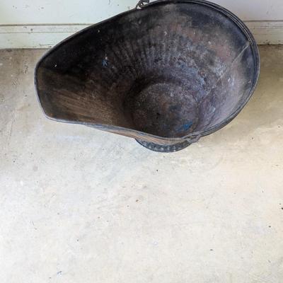 Vintage Antique Coal Scuttle Steel Bucket (G)