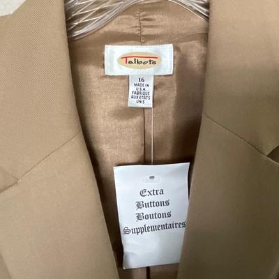 Talbots Taupe Blazer with gold buttons size 16