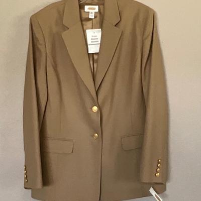 Talbots Taupe Blazer with gold buttons size 16
