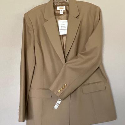 Talbots Taupe Blazer with gold buttons size 16