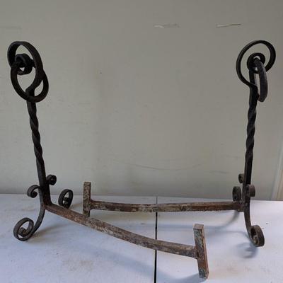 Pair Of Vintage Iron Andirons (G)