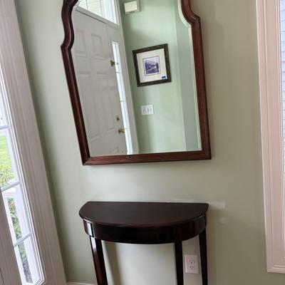 Entryway Bombay demilune table and mirror