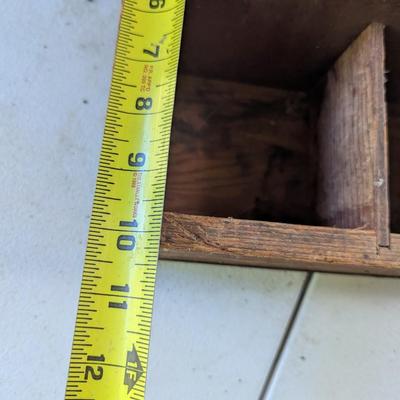 Primitive Wooden Divided Tool Box Carrier Tray (G)