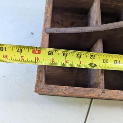 Primitive Wooden Divided Tool Box Carrier Tray (G)