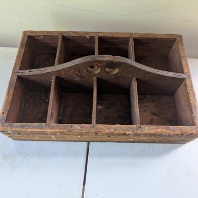 Primitive Wooden Divided Tool Box Carrier Tray (G)