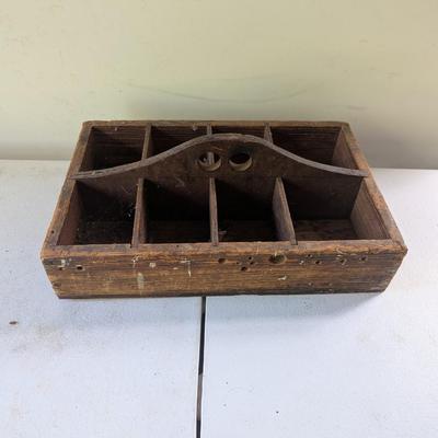 Primitive Wooden Divided Tool Box Carrier Tray (G)
