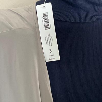 NEW Liz Claiborne Navy Slacks 16, Sympli Gray top 16, Chico solid Navy Turtleneck Sweater 3, Aqua top 14