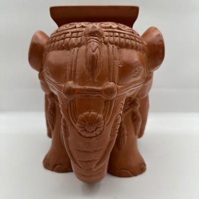 Terracotta Elephant Decorative Stand