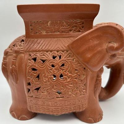 Terracotta Elephant Decorative Stand