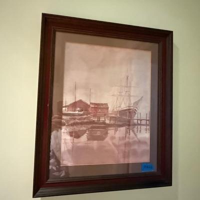 Boats at dock artwork