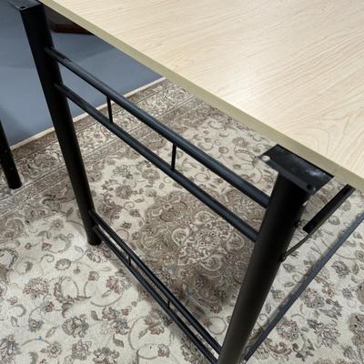 Wood grain laminate topped desk (two piece)