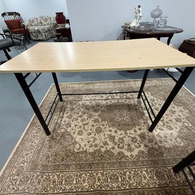 Wood grain laminate topped desk (two piece)