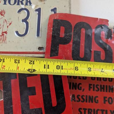Metal Posted Signs & New York License Plates (G)