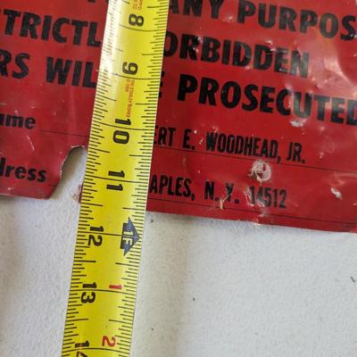 Metal Posted Signs & New York License Plates (G)