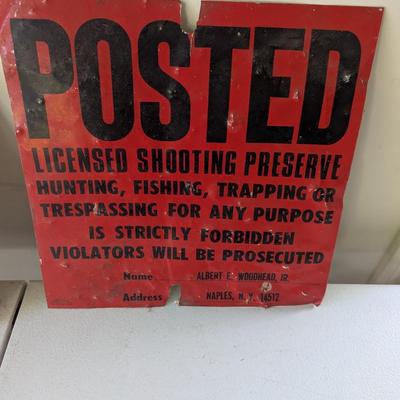 Metal Posted Signs & New York License Plates (G)