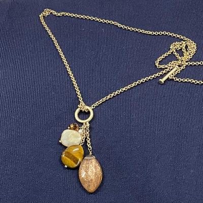 New Lia Sophia Necklaces, gold/brown/tan tones. 32” NKs