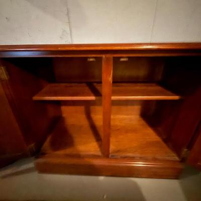Two door side table with shelf