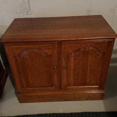 Two door side table with shelf