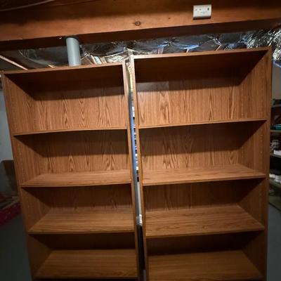 Two particle board bookshelves
