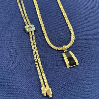Lia Sophia Necklaces 24” and Trifari surgical steel Pearl Earrings