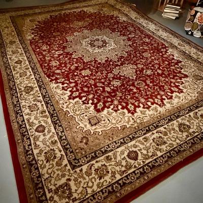 Beautiful Izmir 8x11 red, cream and black rug