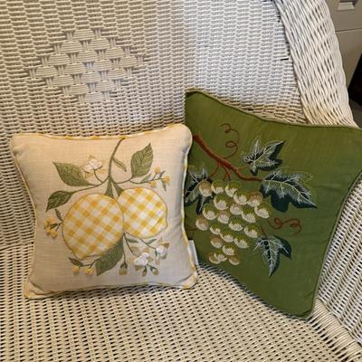 Two fruit throw pillows