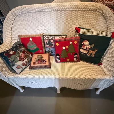 Lot of holiday throw pillows
