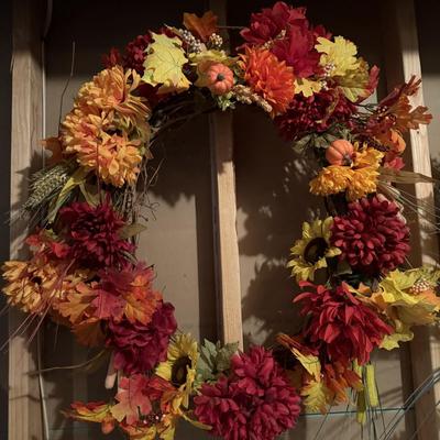 Two fall wreaths