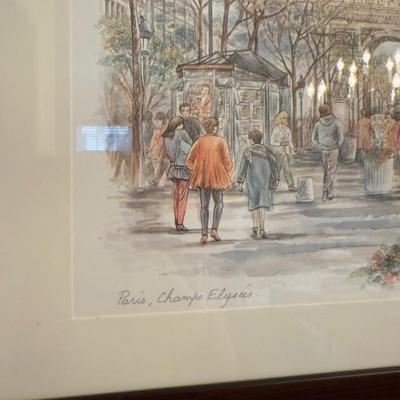 Signed Bernadette Voz. Champs Elysees, Paris