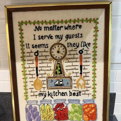 Fun needlepoint kitchen art