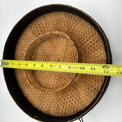 Vintage Handwoven Rattan Bamboo Hat – Traditional Indonesian Conical Ca