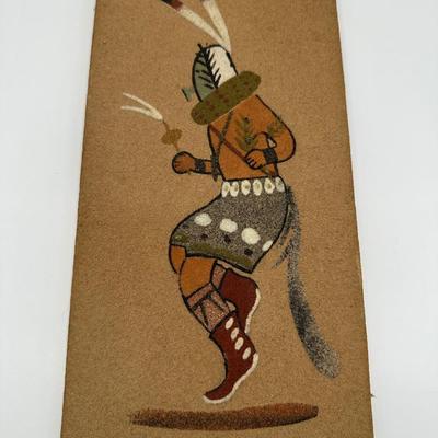 Pair of Vintage Indonesian Sand Art Panels – Tribal Dancer & Shaman Wall Decor